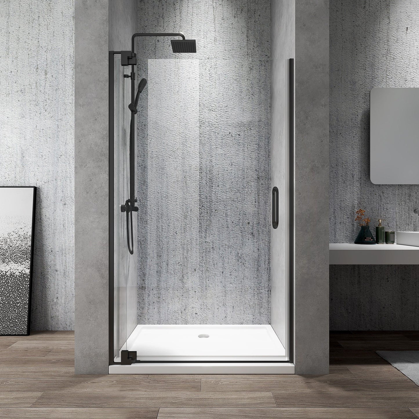 Rothnow® Shower Panel-Hinged Shower Door-Invisible Hinges - Rothnow
