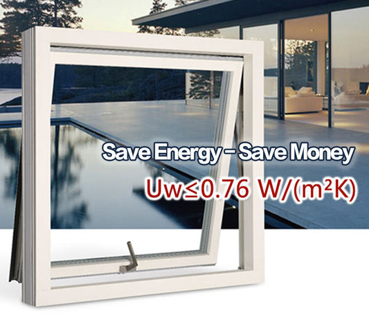 Rothnow aluminum 55 Series awning window with black frame, thermal break, 1000mm W x 1000mm H, for natural light and ventilation.