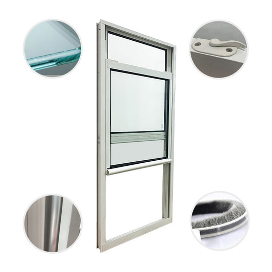 Rothnow Aluminum 83 Series Single Hung Window with thermal break, 1000mm W x 1000mm H, black frame, modern window design