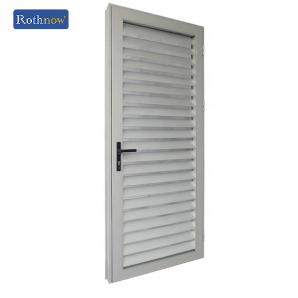 Rothnow® aluminum 50 series louver door for balcony, white finish, 1600mm wide by 2100mm high, with adjustable louvers.