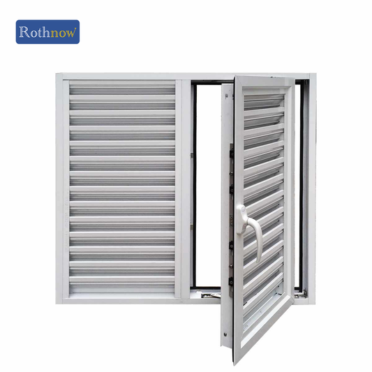 Rothnow® Aluminum Door 50 Series louver door for equipment room, white finish, 1600mm W x 2100mm H, 150mm W frame.