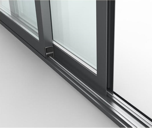 Rothnow® Hurricane Proof Aluminum Sliding Door 150 Series, black finish, 2000mm W x 2200mm H with 150mm frame thickness.