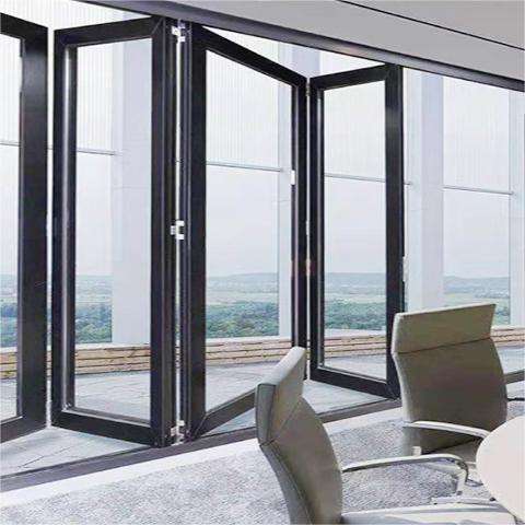 Rothnow® Aluminum Door 75 Series Bifold Door, black finish, 2400mm wide by 2300mm high, showcasing modern bifold door design.