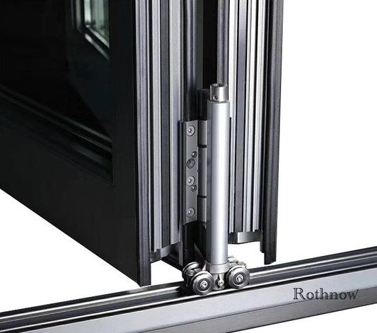 Rothnow® Aluminum Bifold Door 75 Series in black, 2400mm wide x 2300mm high, with sleek black finish for modern interiors