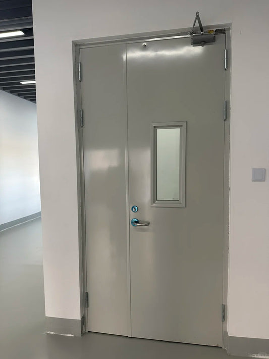 Rothnow UL Certified steel fire-rated door, 3W x 7H, with a sturdy door design and fire safety certification.