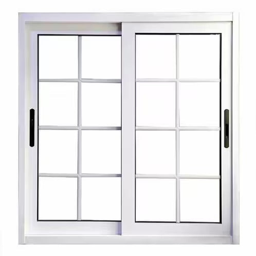 Rothnow UPVC vinyl sliding window in black, 72 x 30 inches, showcasing the sleek window frame and sliding sash design.