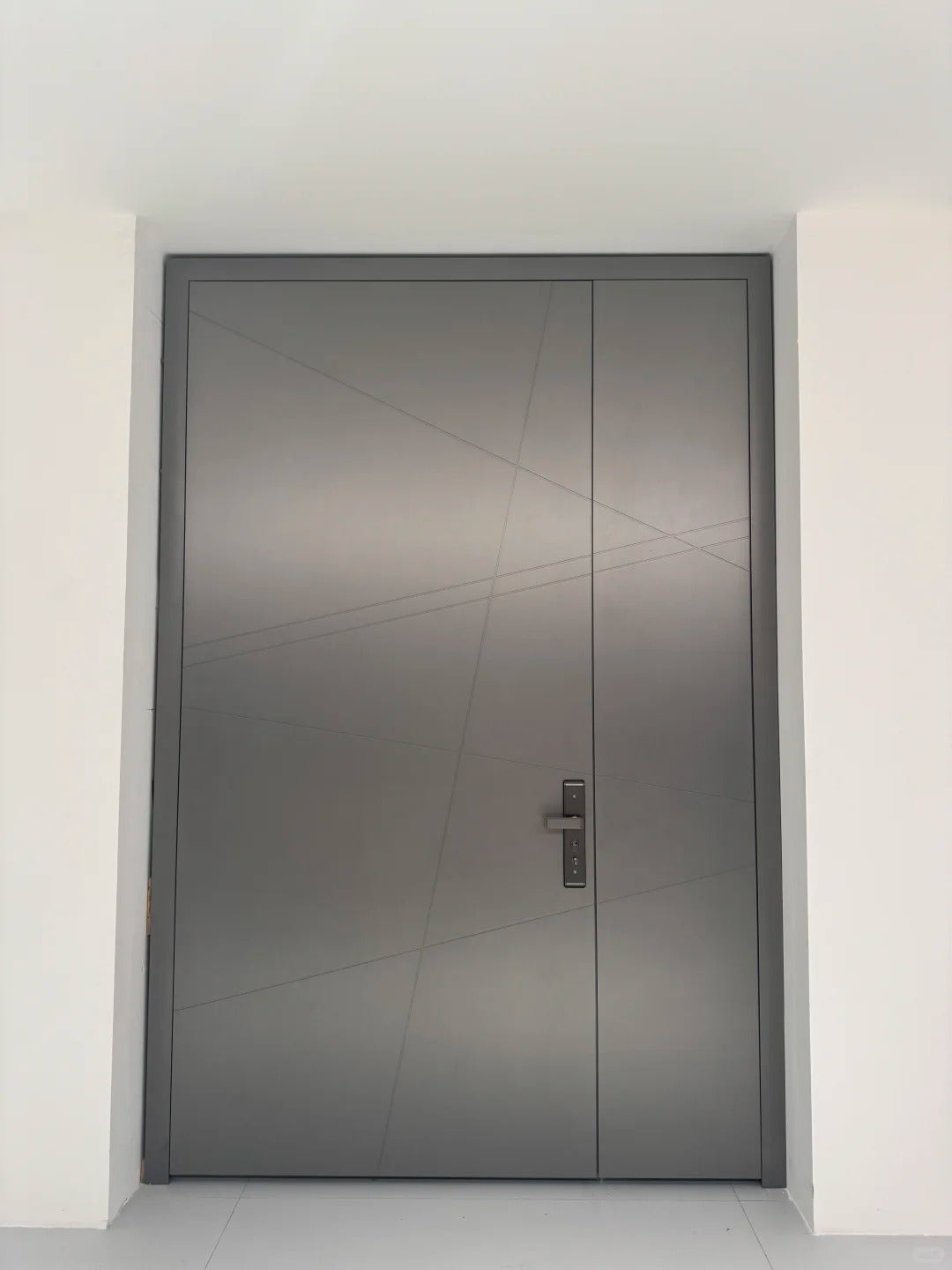 Brown Rothnow cast aluminum front door with swing design, 800mm wide and 2100mm tall, featuring a sturdy entrance door style.