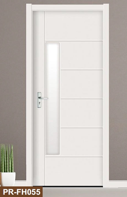 Rothnow® lacquered wooden door with white finish, 800mm wide, 2100mm high, 150mm wall thickness, modern interior door design