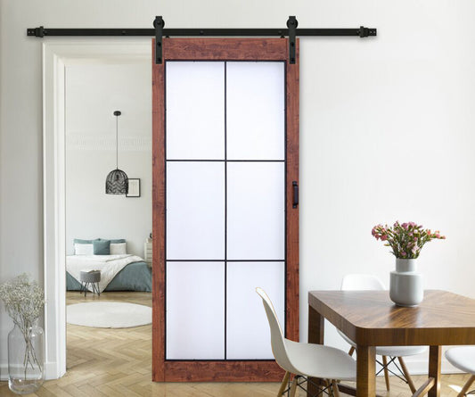 Rothnow® wooden sliding barn door with white lacquer finish, 800mm wide, 2100mm high, wall-thick, modern interior door design