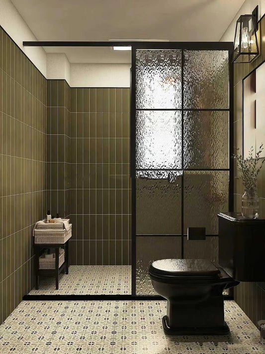 Rothnow Aluminum Partition 16x45 Series slim frame bathroom partition with clear glass and white finish, 800mm wide by 2200mm high