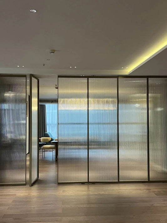 Rothnow® Aluminum Partition with clear glass, 16x45 series slim frame meeting room divider, white finish, 800mm wide by 2200mm high.