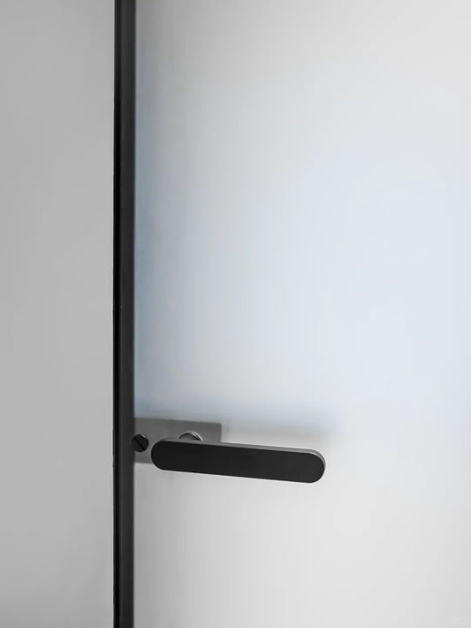 Rothnow® Aluminum Bathroom Privacy Door with clear glass skin, 16x45 series, white finish, 820mm wide by 2220mm high