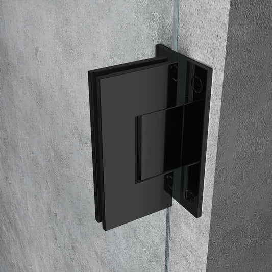 Rothnow® black profile hinged shower door for shower panel, 900x900mm, with sleek black frame and clear glass.