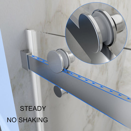 Rothnow North American style grey shower panel with sliding glass door and walk-in bathtub for modern bathroom use.