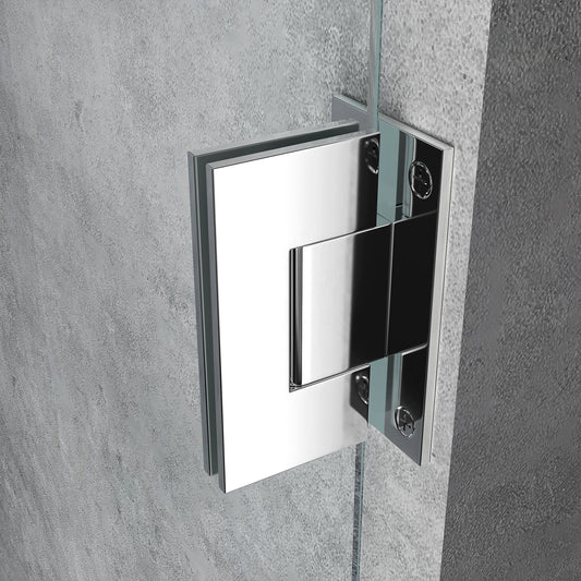 Rothnow® black hinged shower door with mirrored profile, 900mm wide and 2200mm high, for modern bathroom shower enclosure.