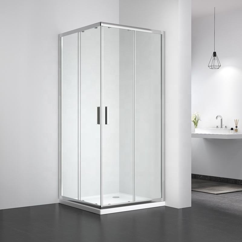 Rothnow® sliding shower door with mirrored profile, 900mm wide by 2200mm high, black finish, for modern shower enclosures.
