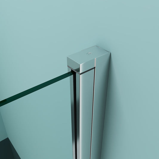 Black Rothnow shower panel walk-in bathtub shower door with sleek glass design and modern frame, 900mm wide and 2200mm high.