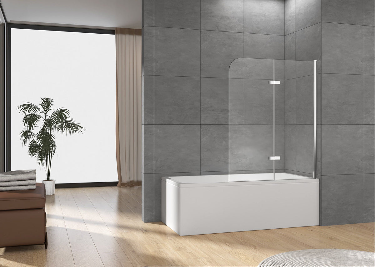 Rothnow® black walk-in bathtub shower panel with hinged door, 900mm wide, 2200mm high, for modern shower enclosure.