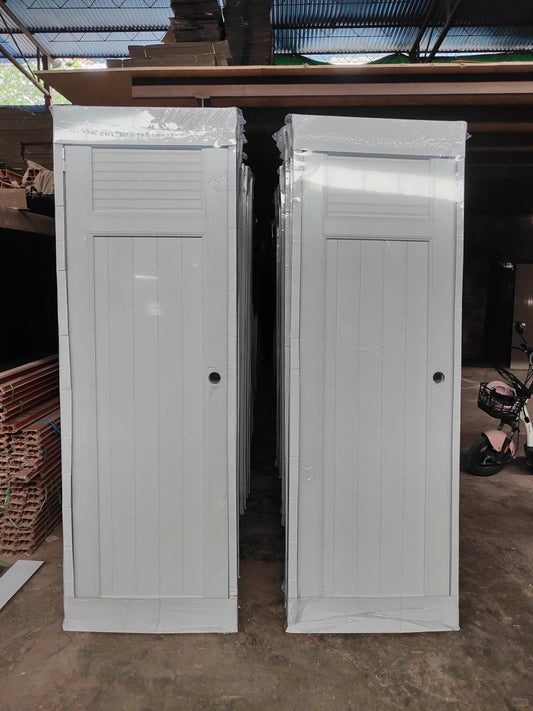 Rothnow Vinyl Door RN-VD-02 Swing UPVC door, black finish, 900mm wide by 2200mm high, showcasing sturdy door design.