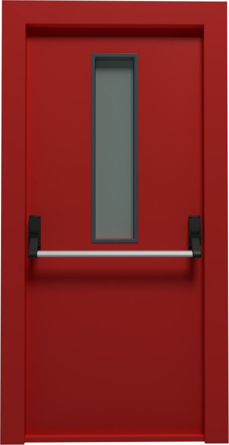 Rothnow® steel fire-rated swing door with 990mm width, 2360mm height, and 150mm wall thickness, designed for safety and durability.