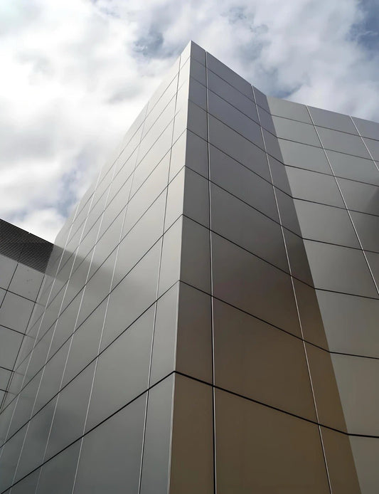 Black Rothnow aluminum panel curtain wall for windows, custom-sized, with sleek modern design and structural glass panels.