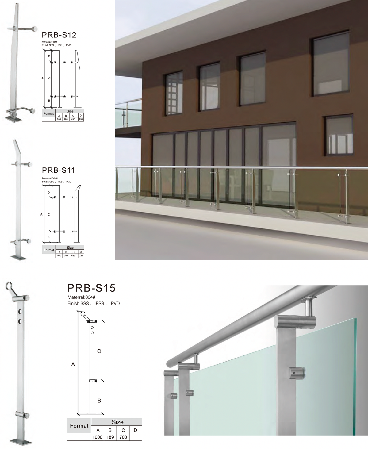 Black Rothnow Glass Railing RNGR07 post, customized size, with clear glass panels and sturdy metal posts for modern safety and style.