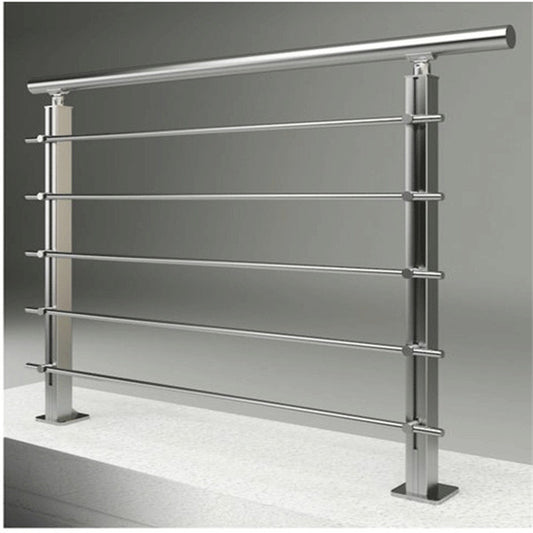 Black Rothnow® Rod Bar Railing RNRR08 for staircase, customized size, durable metal guardrail for staircase safety and design.