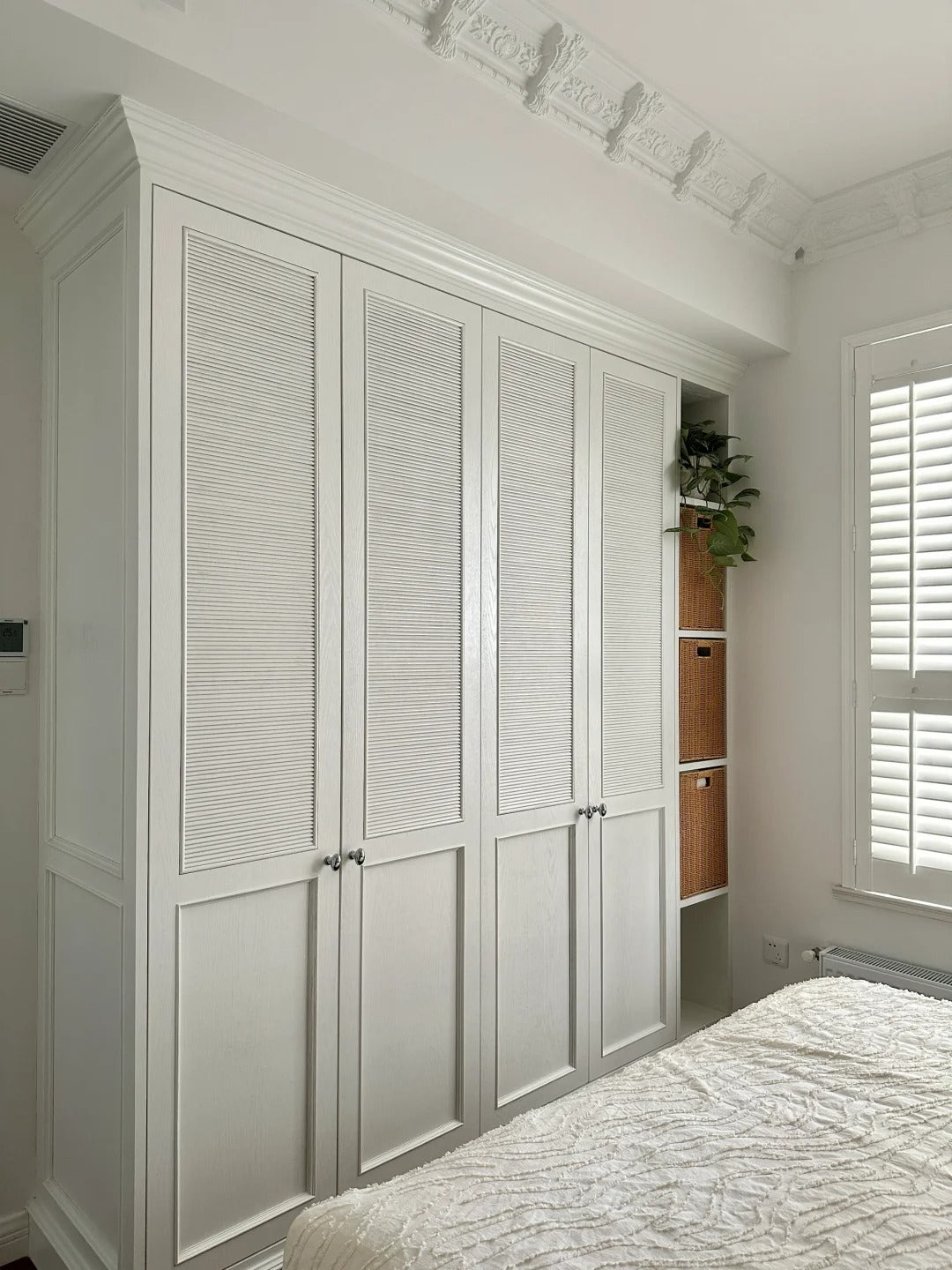 Rothnow wooden window shutter in black, solid wood with customizable size, showcasing sleek window design and craftsmanship.
