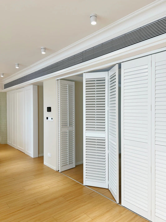 Rothnow wooden window shutter in black, custom-sized solid wood window shutter for classic home decor.
