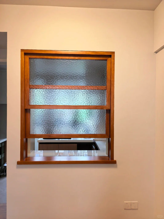 Rothnow wooden window RNWW04, black finish, single and double hung design with clear glass panes and natural wood frame.