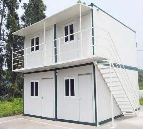 Black Rothnow Prefab House RNPH02 Detachable Container House made of steel structure, shown from front with modern design.
