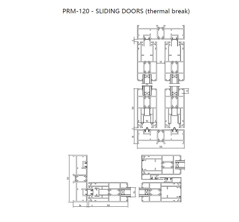 Rothnow® Single Glass Aluminum Door - 120 Series Sliding Door