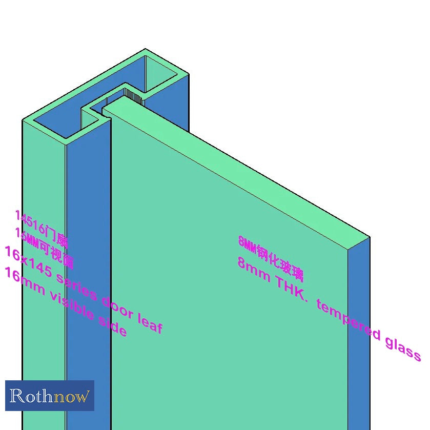 Rothnow® French Style Alumiunm Door - 16x45 Series Swing Door Without Door Trims