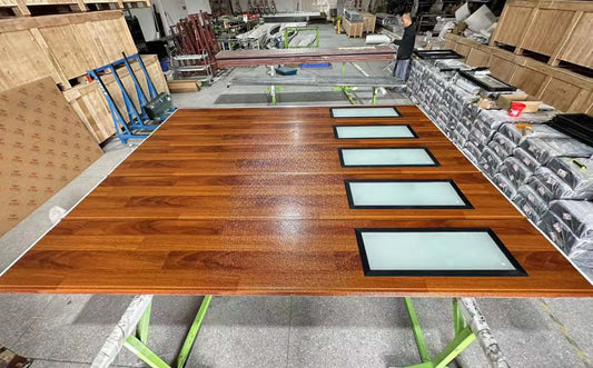 Porte en aluminium Rothnow® - Porte en verre filaire bronze série 16x45