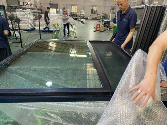 Porte en aluminium Rothnow® - Porte en verre filaire bronze série 16x45