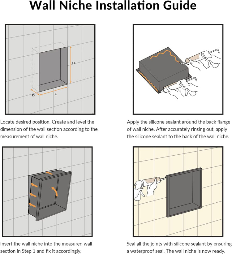 Rothnow® Square Shower Niches-RN-WN000-4 layers