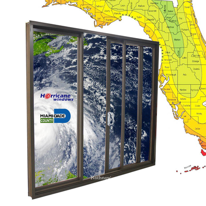 Rothnow® Miami Dade Certification Hurricane Proof Aluminum Door - 150 Series Sliding Door