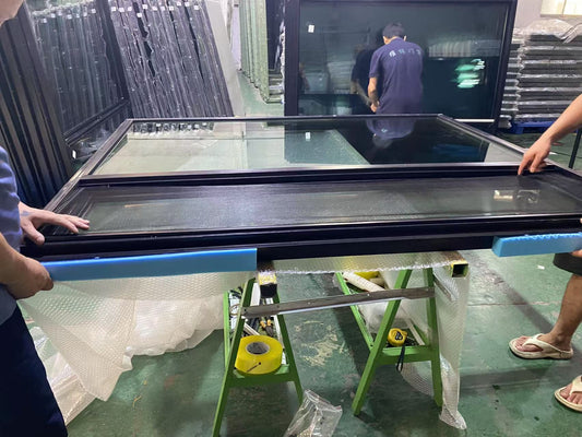 Porte en aluminium Rothnow® - Porte en verre filaire bronze série 16x45