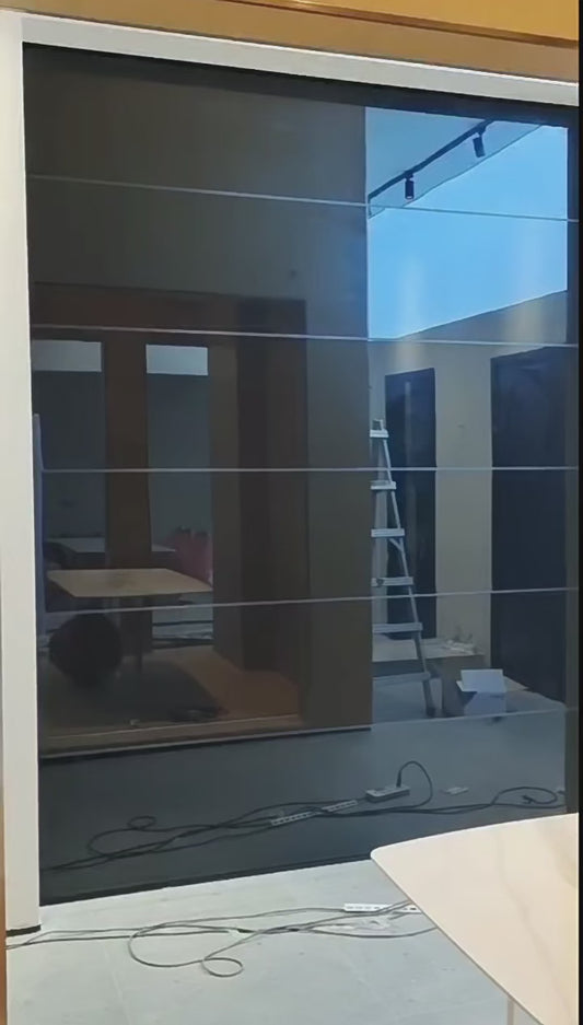 Porte en aluminium Rothnow® - Porte en verre filaire bronze série 16x45