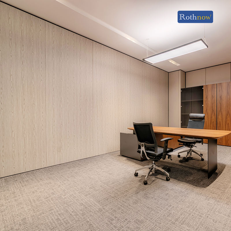 Rothnow® 100 series glass office partition in white, 1000mm wide and high, sleek and modern room divider for office spaces