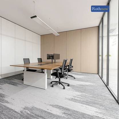 Rothnow® 100 series glass office partition in white, 1000mm wide and high, with sleek modern design for office space separation.