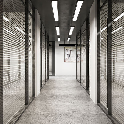 Rothnow 100 series glass office partition with shutter, 1000mm wide and 1000mm high, white, modern partition for office spaces