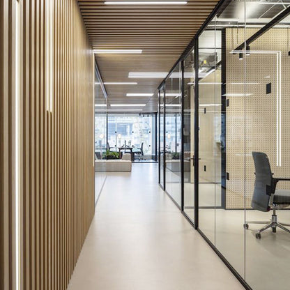 Rothnow® 100 series glass office partition with shutter, 1000mm wide and high, white frame, modern partition for office spaces