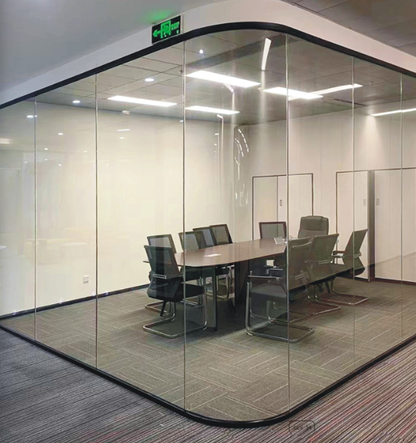 Rothnow® 30 series glass office partition, white, 1000mm wide by 1000mm high, with sleek modern design for office space.