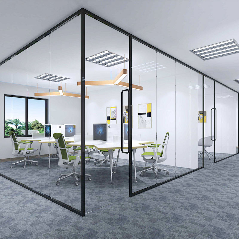 White Rothnow 30 series glass office partition with 1000mm width and height, ideal for modern office space separation.