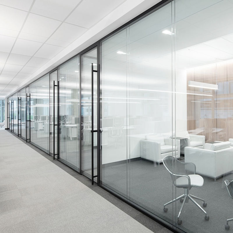 White Rothnow 30 Series glass office partition, 1000mm wide by 1000mm high, sleek and modern office partition design.