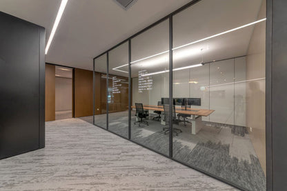 Rothnow® 30 series glass office partition, 1000mm wide and high, white, with sleek minimalist design for modern workspace separation.