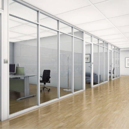 Rothnow 83 series glass office partition in white, 1000mm wide and high, with sleek modern design for professional workspace separation.