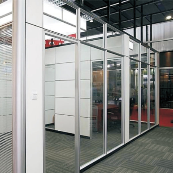 Rothnow 83 series glass office partition, 1000mm x 1000mm, white, PR-A80-C, with clear glass panel for modern workspace division.