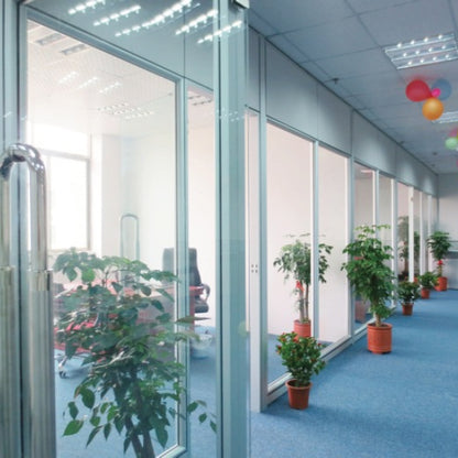 Rothnow 83 series glass office partition, white, 1000mm wide by 1000mm high, clear glass with sleek frame design.